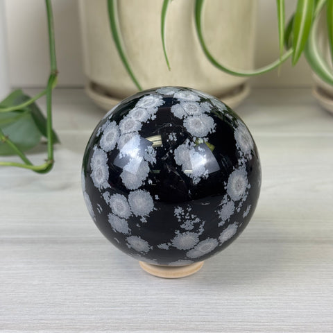 Snowflake Obsidian Sphere