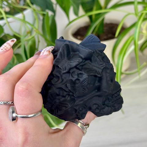 Butterfly Obsidian Skull