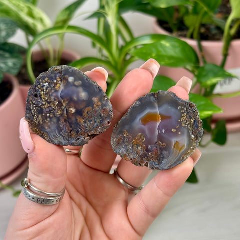 Perfect Malawi Agate Pair