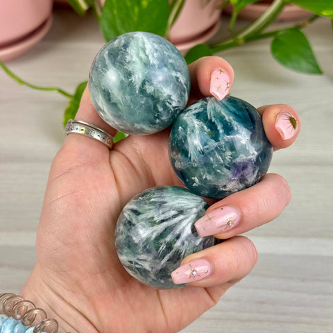 Feather Fluorite Sphere