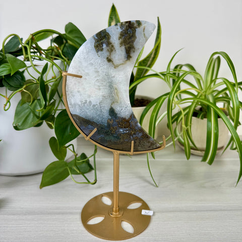 Statement Moss Agate Moon