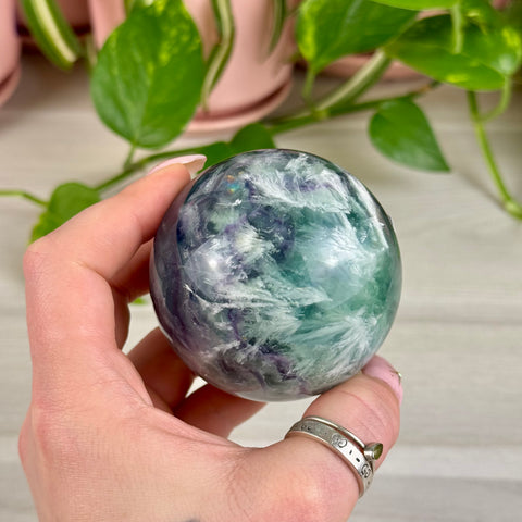 Feather Fluorite Sphere