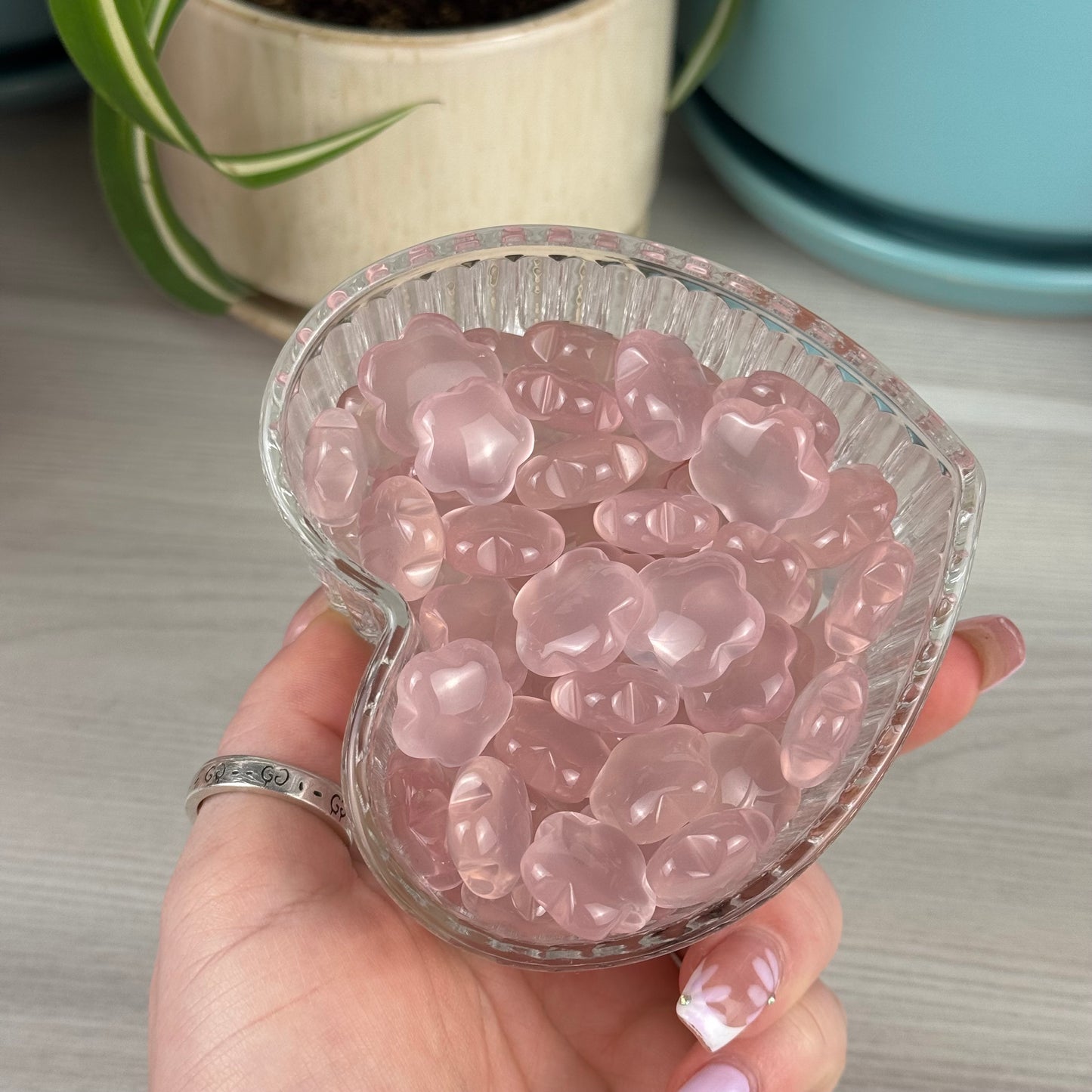 Mini AAA Mozambique Rose Quartz Puffy Star
