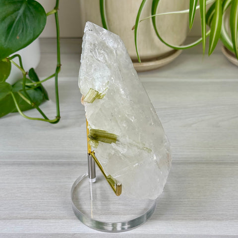 Green Tourmaline On Albite