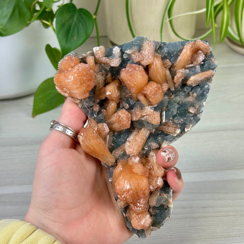 Pumpkin Stilbite On Chalcedony