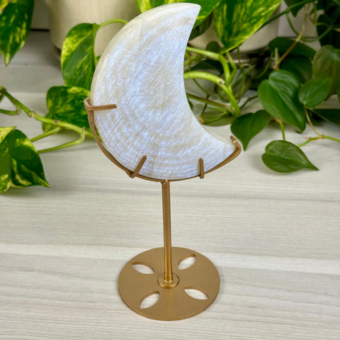 Blue Flash Moonstone Moon (W/ Custom Stand)
