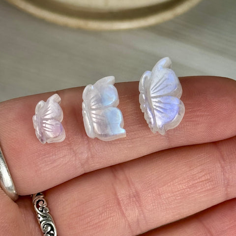 Mini AAA Rainbow Moonstone Crystal Butterfly