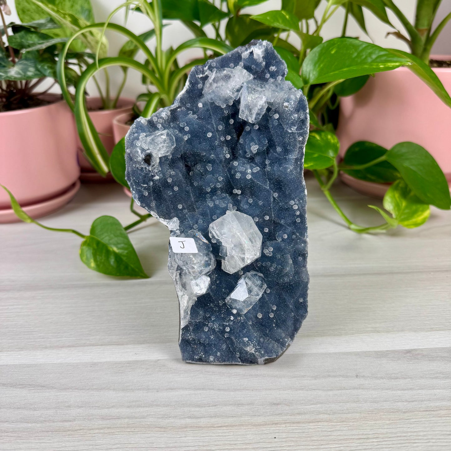 Deep Blue Chalcedony With Apophyllite