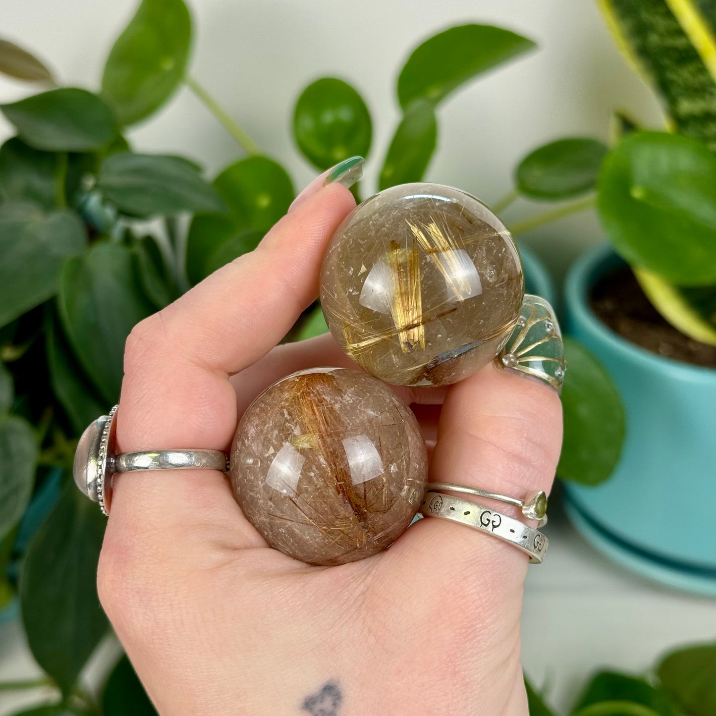 Golden Rutilated Quartz Sphere