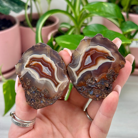 Perfect Malawi Agate Pair