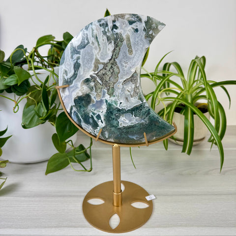 Statement Moss Agate Moon