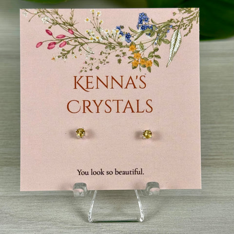 Sterling Silver Birth Stone Stud Earrings