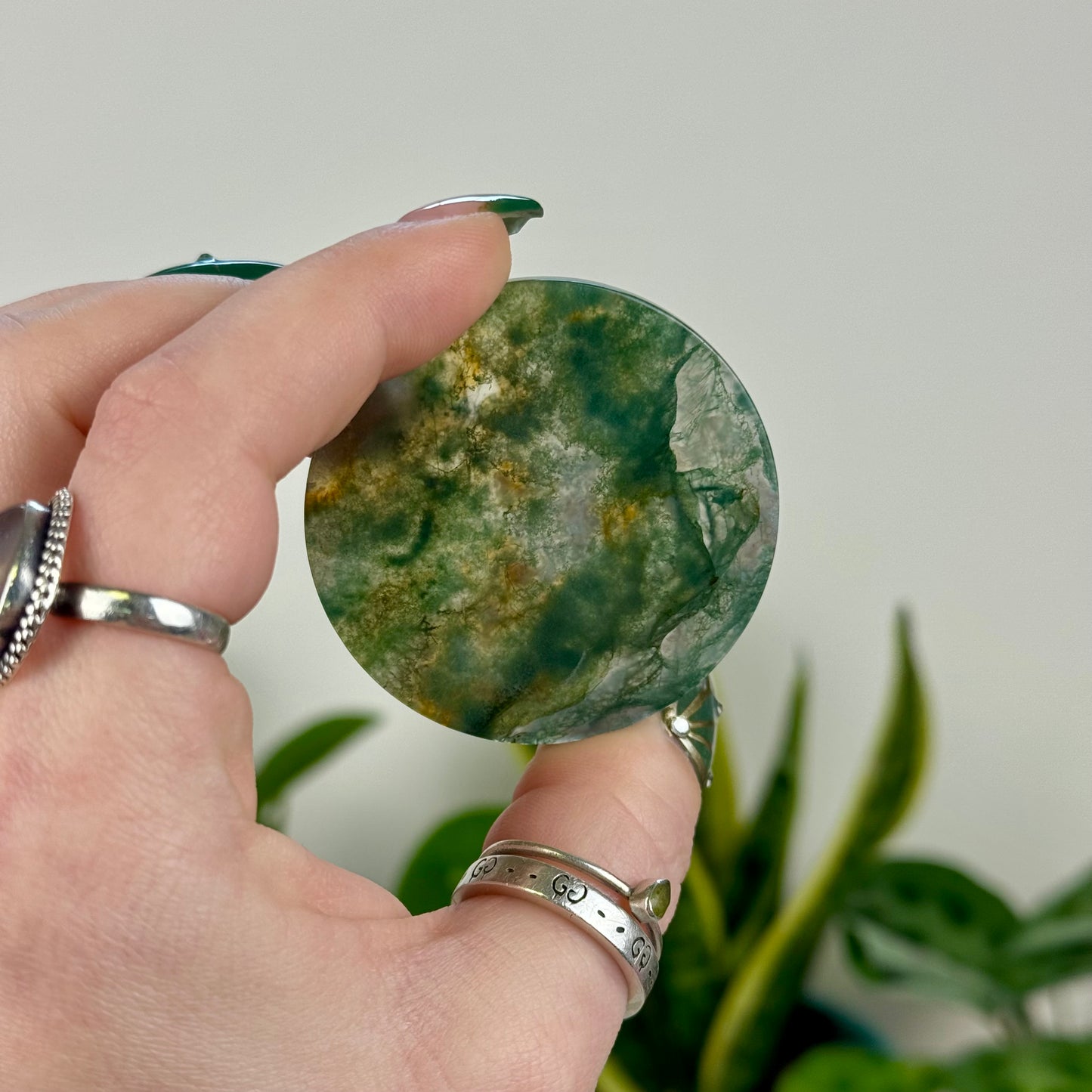 Moss Agate Poker Chip