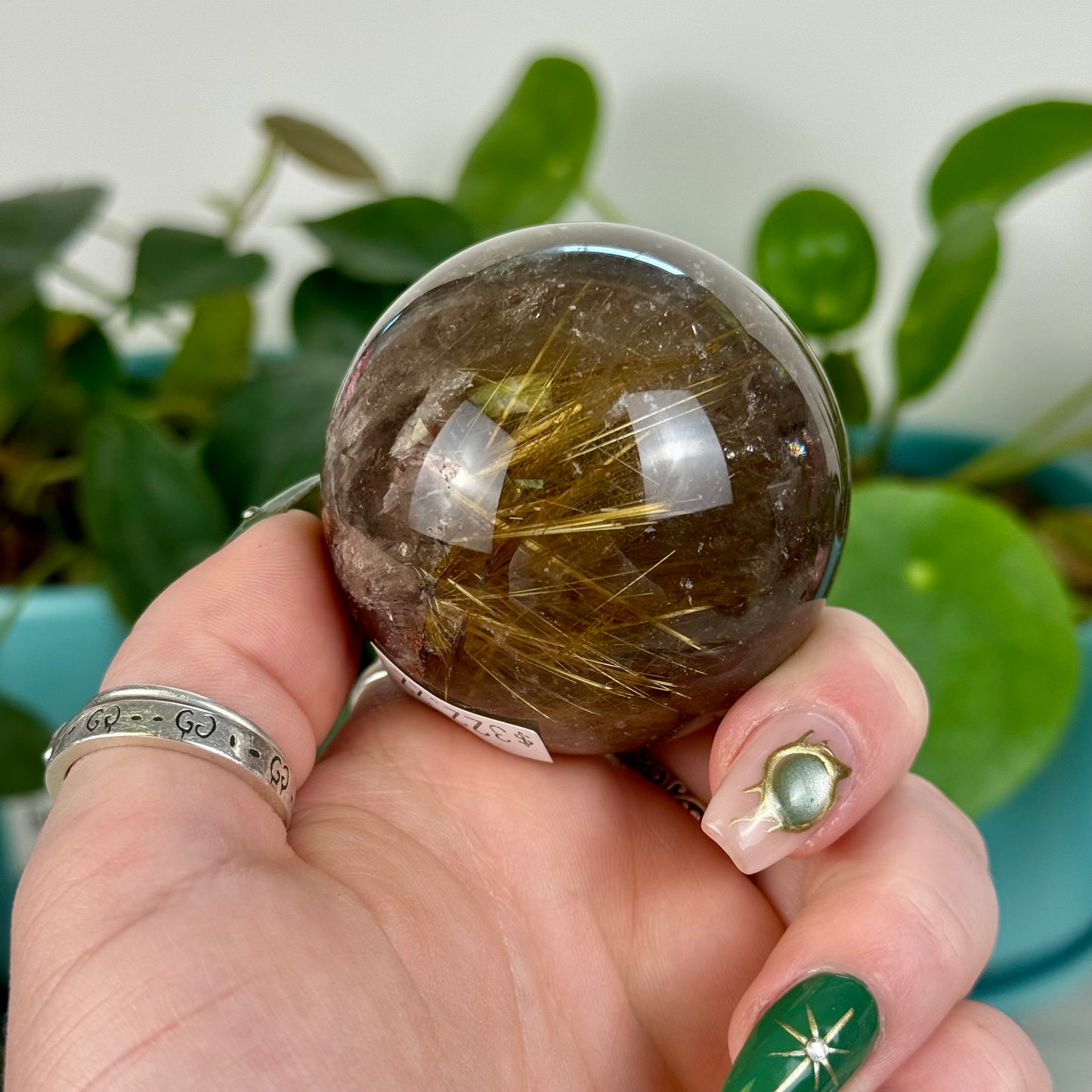 Golden Rutilated Quartz Sphere
