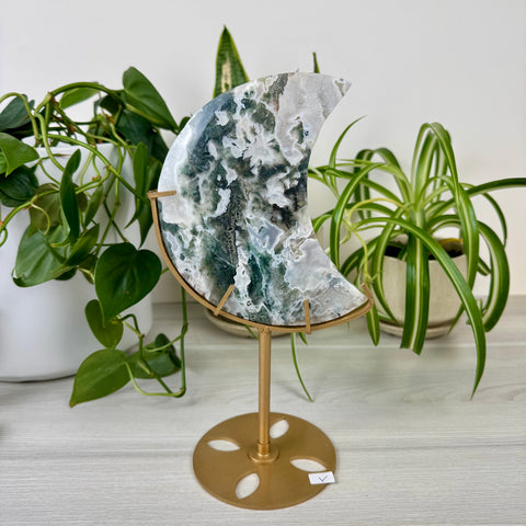 Statement Moss Agate Moon