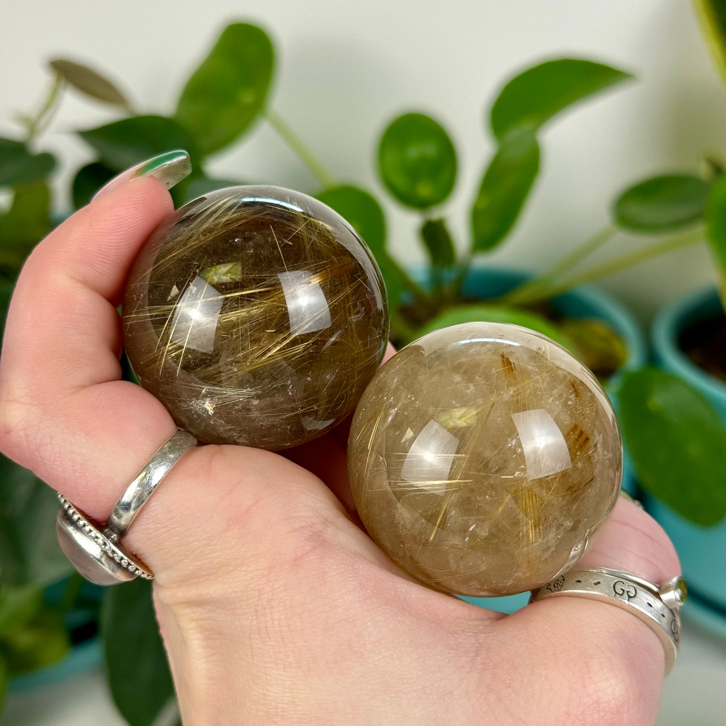 Golden Rutilated Quartz Sphere