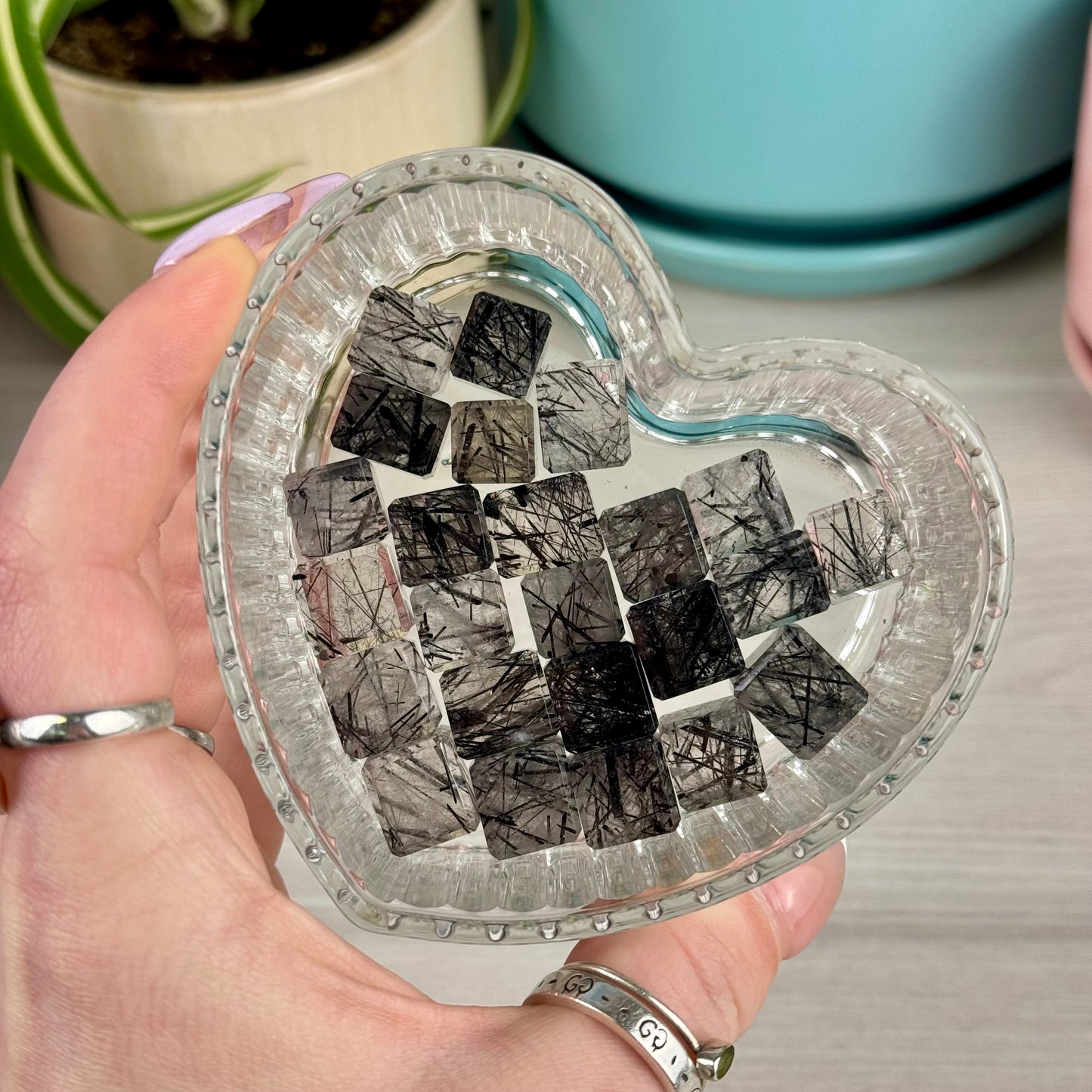 Mini AAA Black Tourmaline in Quartz Cube