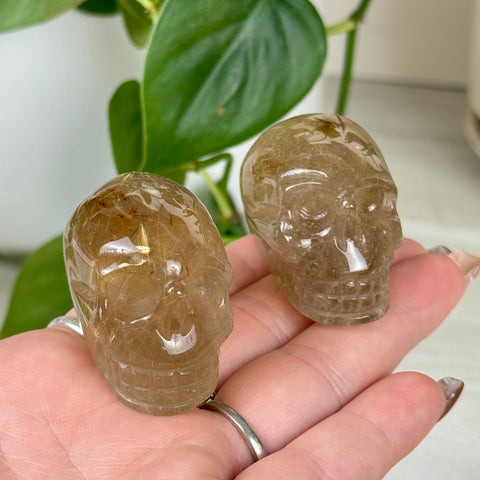 Golden Rutilated Skull