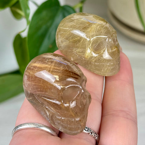 Golden Rutilated Skull