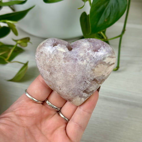 Flower Agate Love Heart