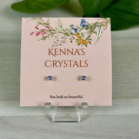 Sterling Silver Birth Stone Stud Earrings