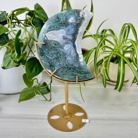 Statement Moss Agate Moon