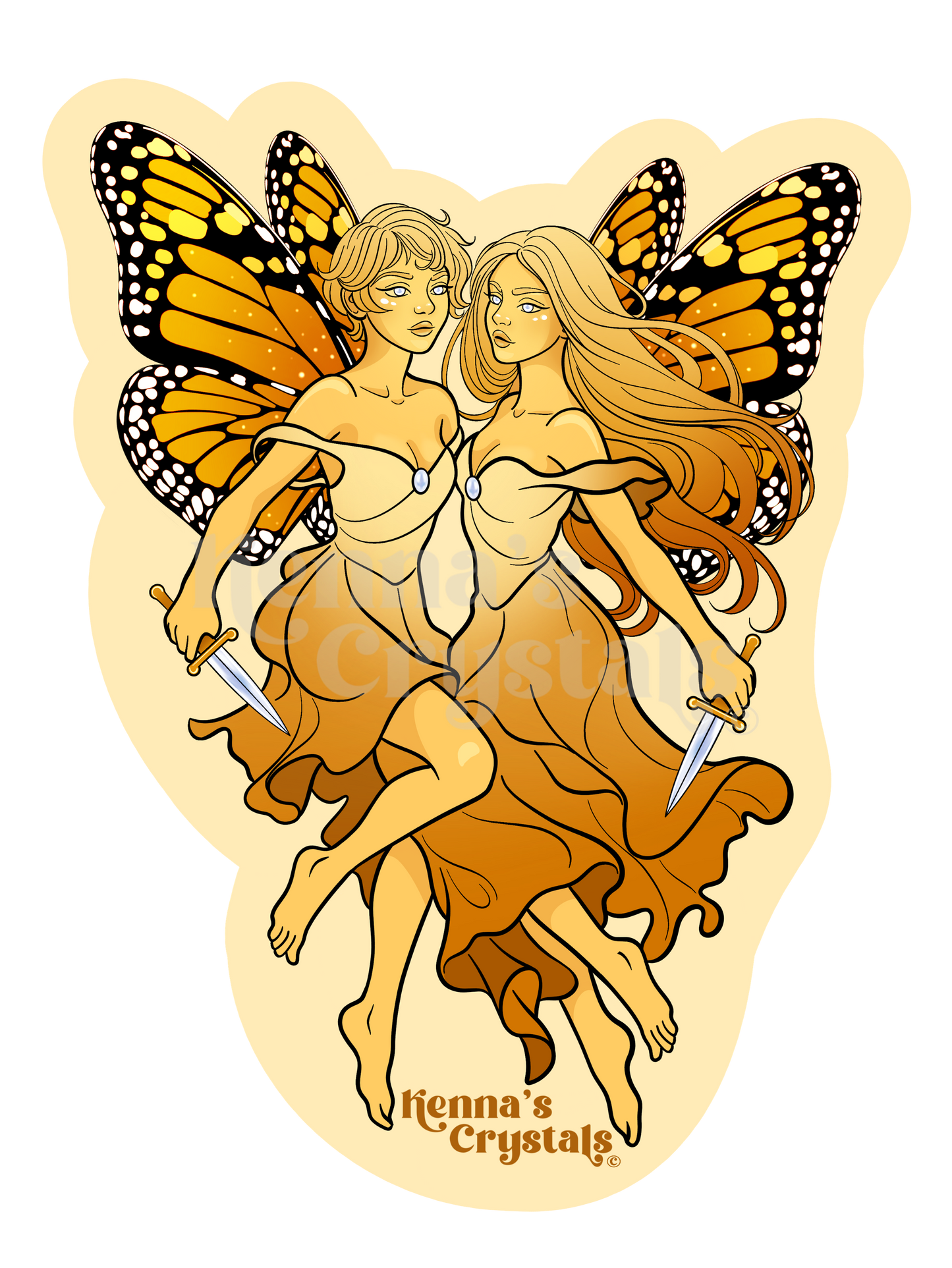 "Greta" Gemini fairy sticker