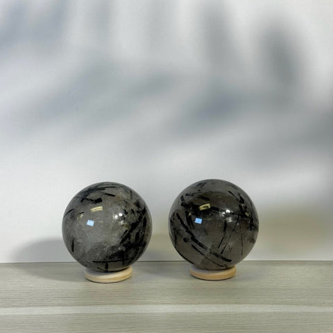 Black Tourmaline In Quartz Sphere 122 10 - Kenna's Crystals from TikTok