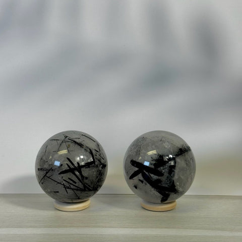 Black Tourmaline In Quartz Sphere 133 11 - Kenna's Crystals from TikTok