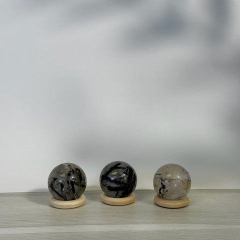 Black Tourmaline In Quartz Sphere 22 1 - Kenna's Crystals from TikTok