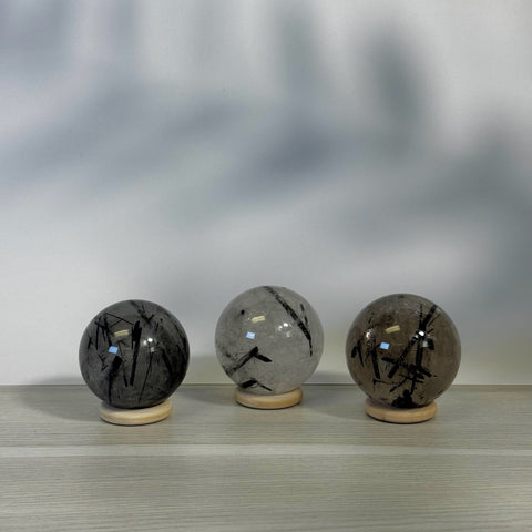 Black Tourmaline In Quartz Sphere 66 5 - Kenna's Crystals from TikTok
