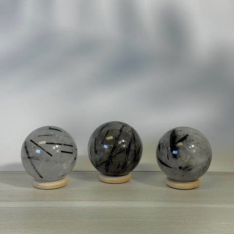 Black Tourmaline In Quartz Sphere 77 6 - Kenna's Crystals from TikTok