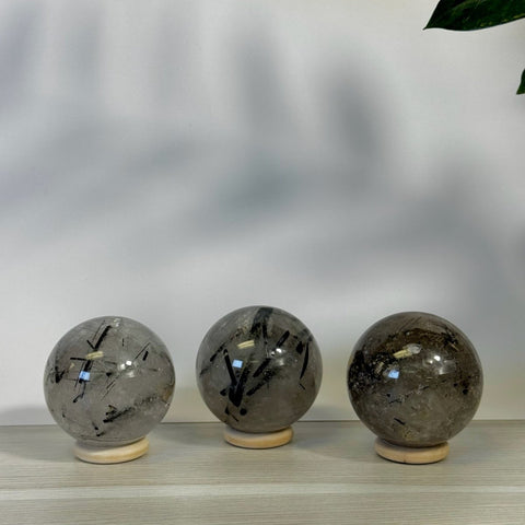 Black Tourmaline In Quartz Sphere 99 8 - Kenna's Crystals from TikTok