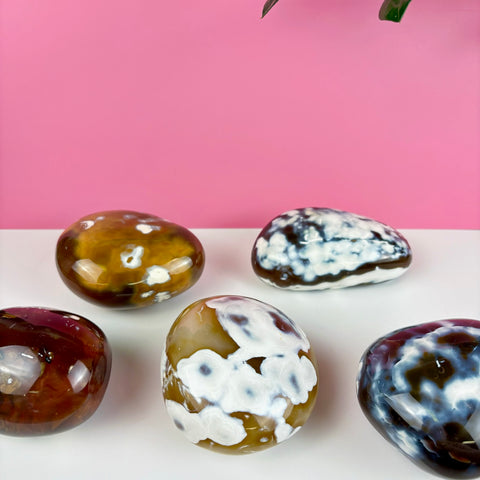 Candle Wax Carnelian Palm Stone - Kenna's Crystals
