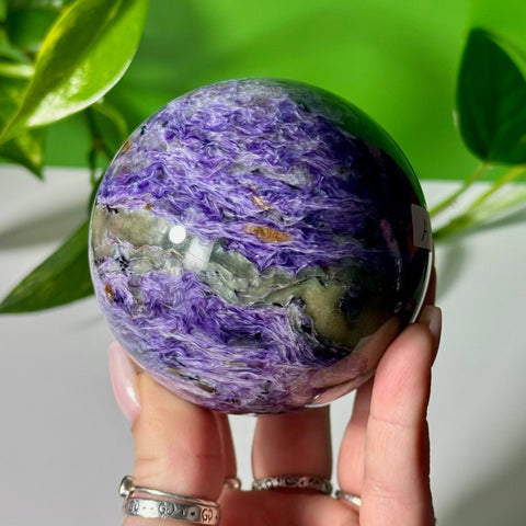 Charoite Sphere A 2 - Kenna's Crystals from TikTok