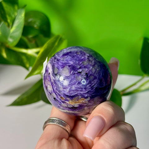 Charoite Sphere A2 161 - Kenna's Crystals from TikTok