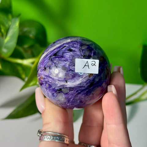 Charoite Sphere A2 158 - Kenna's Crystals from TikTok