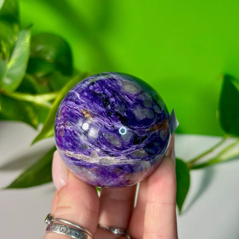 Charoite Sphere A2 160 - Kenna's Crystals from TikTok