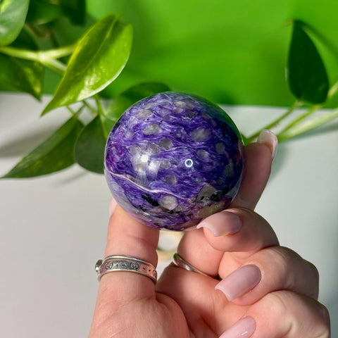 Charoite Sphere B2 166 - Kenna's Crystals from TikTok