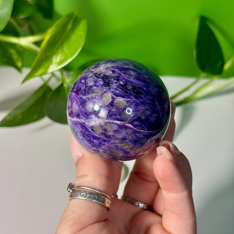 Charoite Sphere B2 165 - Kenna's Crystals from TikTok