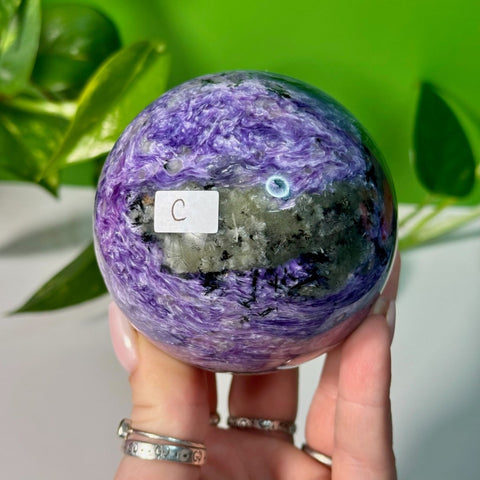 Charoite Sphere C 15 - Kenna's Crystals from TikTok