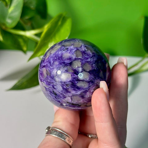 Charoite Sphere D2 175 - Kenna's Crystals from TikTok