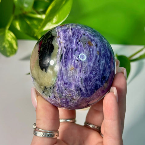 Charoite Sphere E 30 - Kenna's Crystals from TikTok