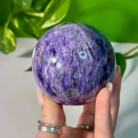 Charoite Sphere E 28 - Kenna's Crystals from TikTok