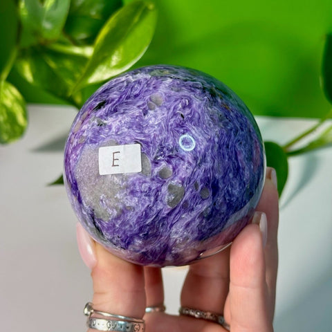 Charoite Sphere E 27 - Kenna's Crystals from TikTok
