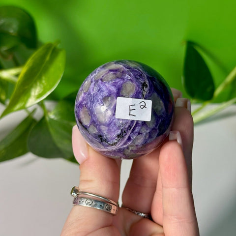 Charoite Sphere E2 180 - Kenna's Crystals from TikTok