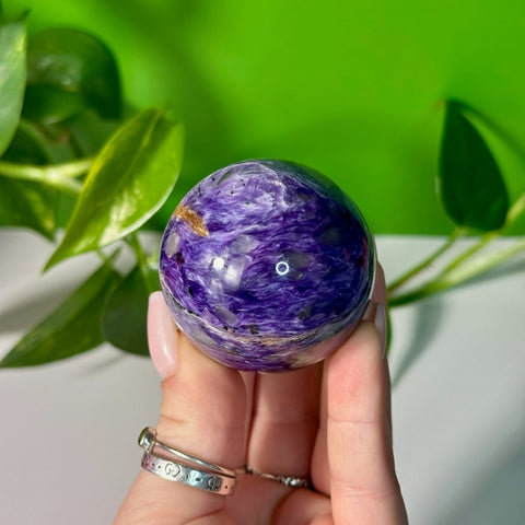 Charoite Sphere E2 181 - Kenna's Crystals from TikTok