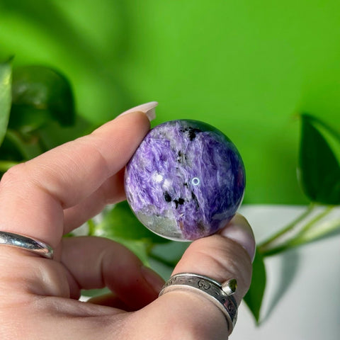 Charoite Sphere F2 185 - Kenna's Crystals from TikTok