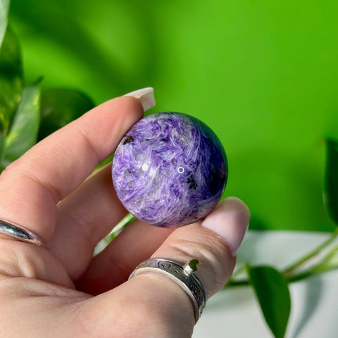 Charoite Sphere H2 195 - Kenna's Crystals from TikTok