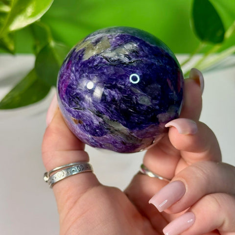 Charoite Sphere I 55 - Kenna's Crystals from TikTok